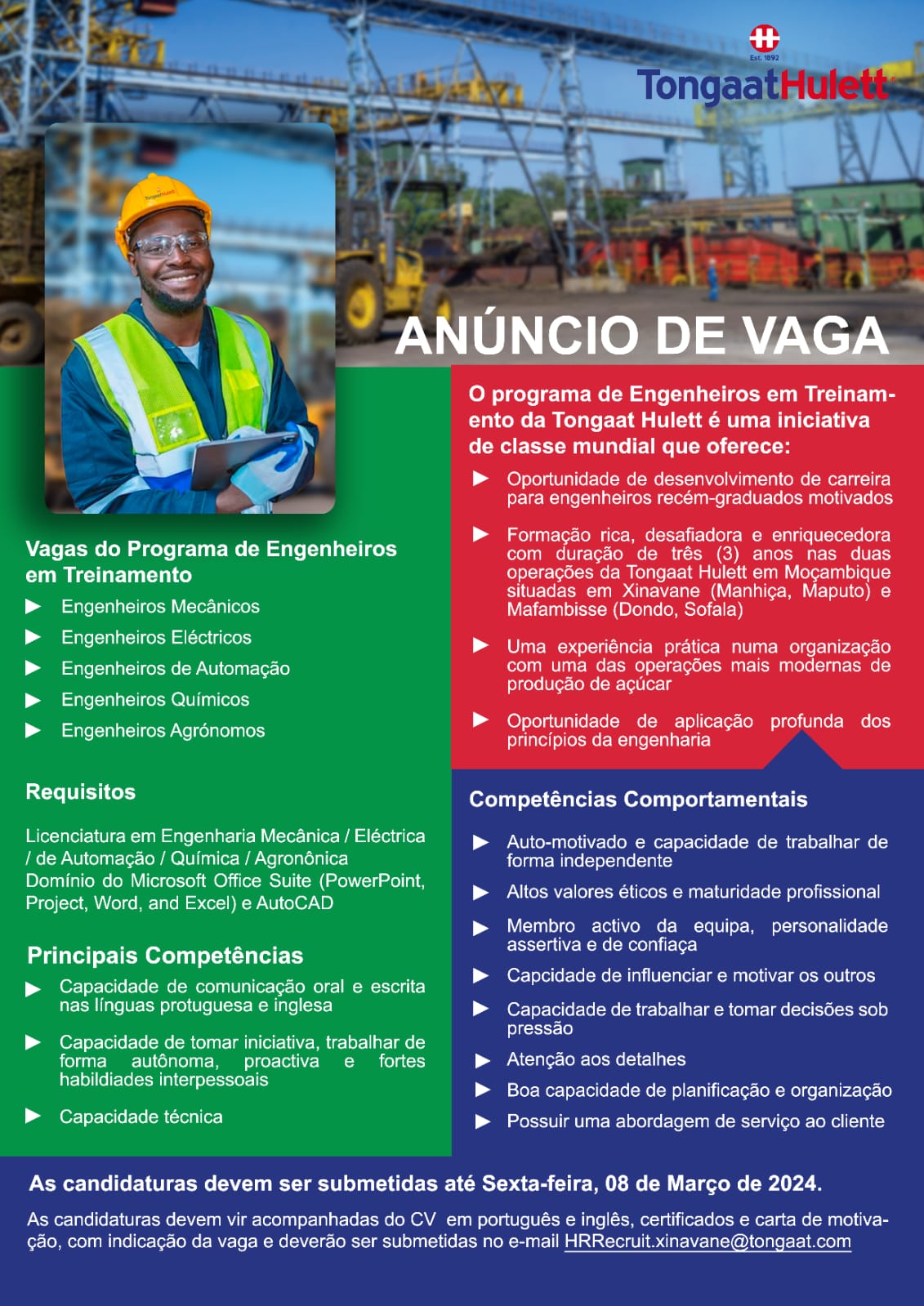 programa de Engenheiros em Treinamento da Tongaat Hulett